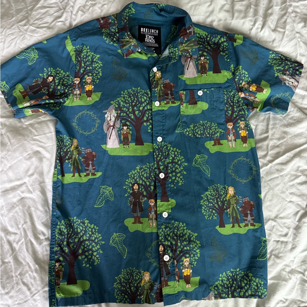 Lord of the Rings Button Up Adult Size Small